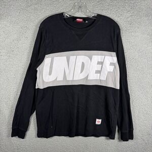 Undefeated Mens Long Sleeve Graphic T-Shirt Black Grey Colorblock‎ Size L